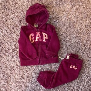 GAP Kids Fleece Hoodie & Joggers - Berry Plum